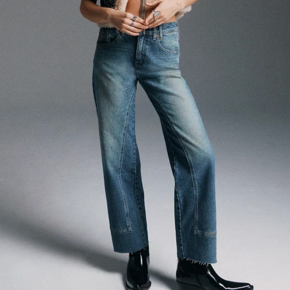 We The Free Straight Leg Jeans in Medium Blue